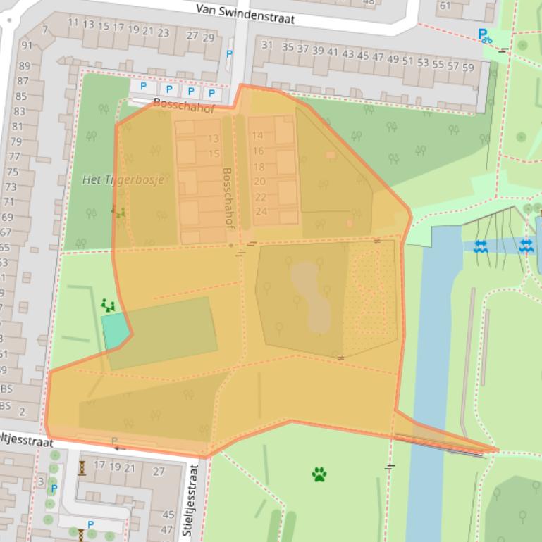 Kaart van postcodegebied 3514JG.