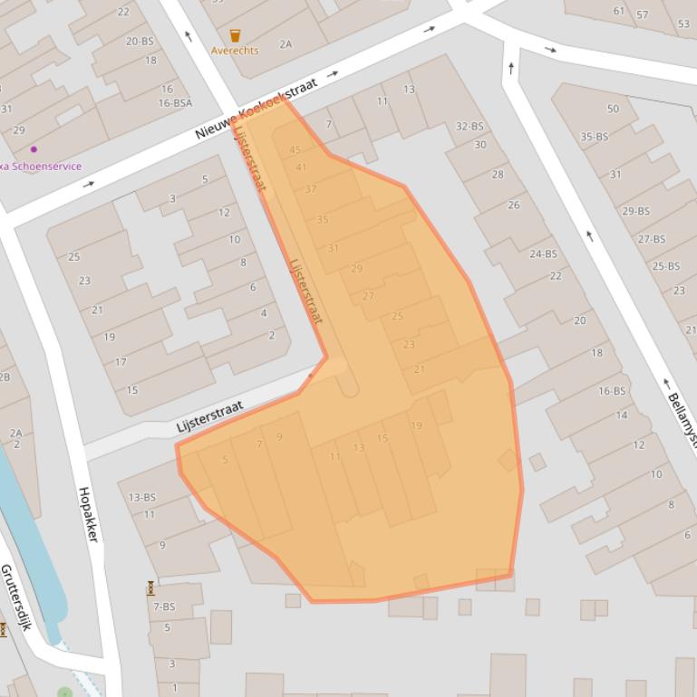 Kaart van postcodegebied 3514TA.