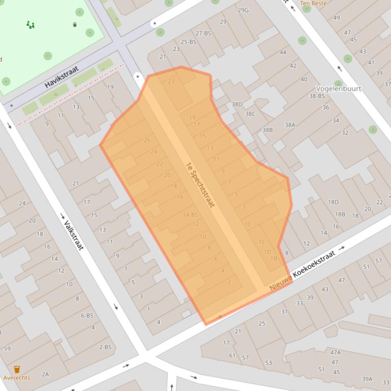 Kaart van postcodegebied 3514TV.