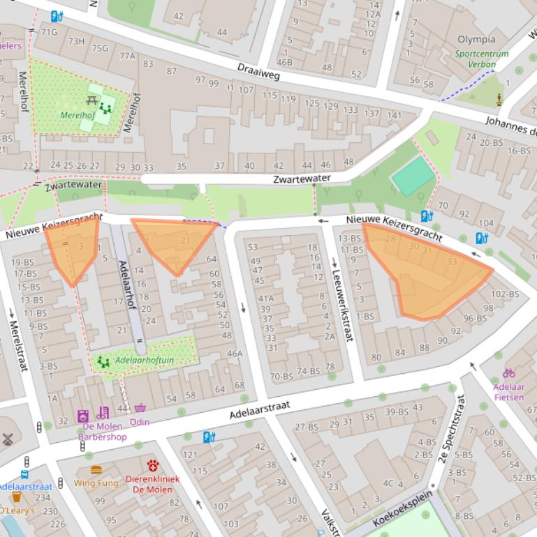 Kaart van postcodegebied 3514TX.