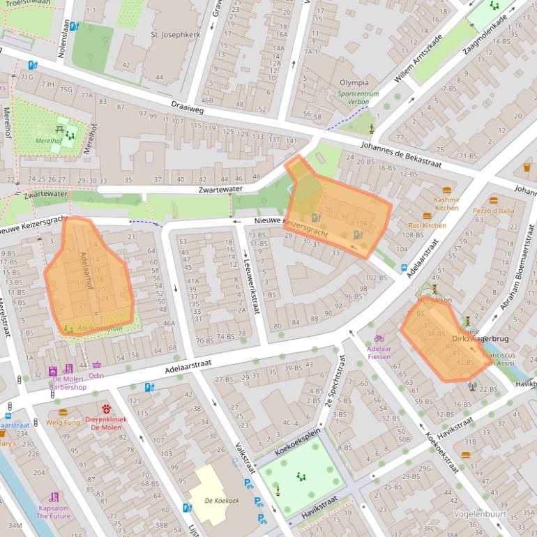 Kaart van postcodegebied 3514TZ.