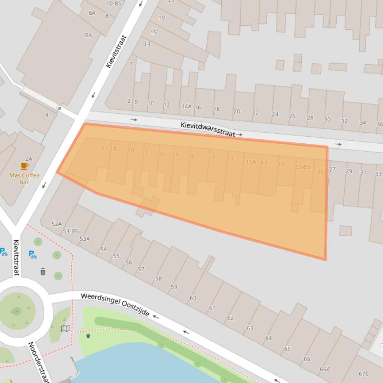 Kaart van postcodegebied 3514VC.