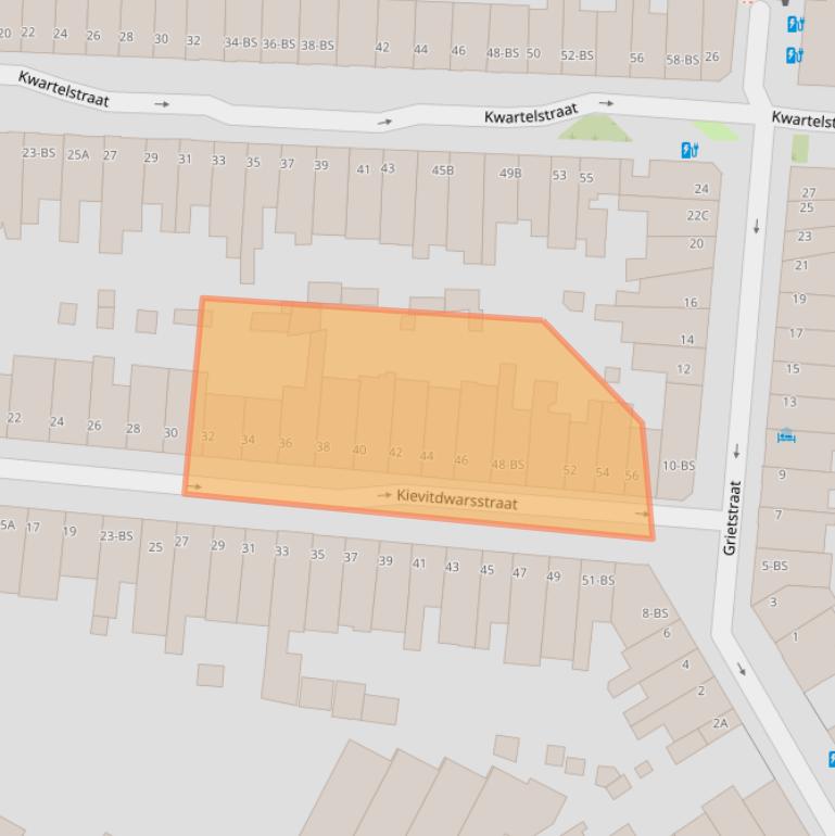 Kaart van postcodegebied 3514VG.