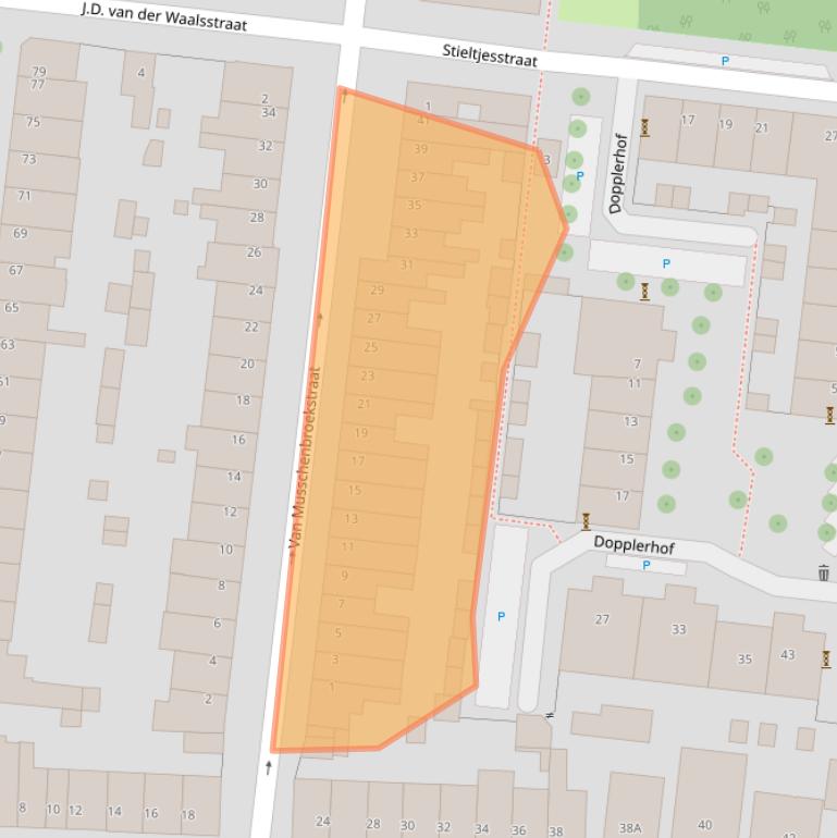 Kaart van postcodegebied 3514XH.