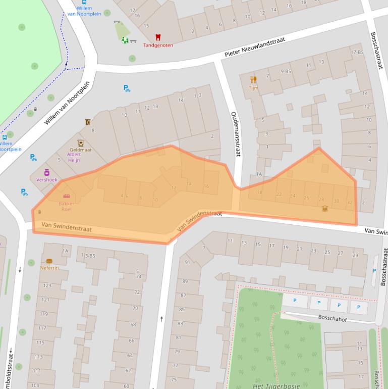Kaart van postcodegebied 3514XS.