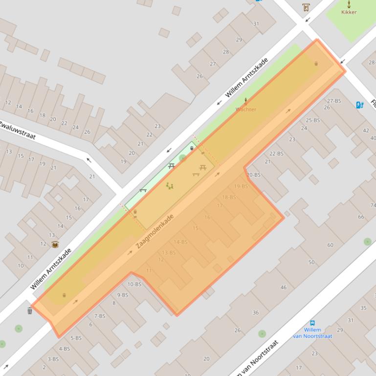 Kaart van postcodegebied 3515AB.