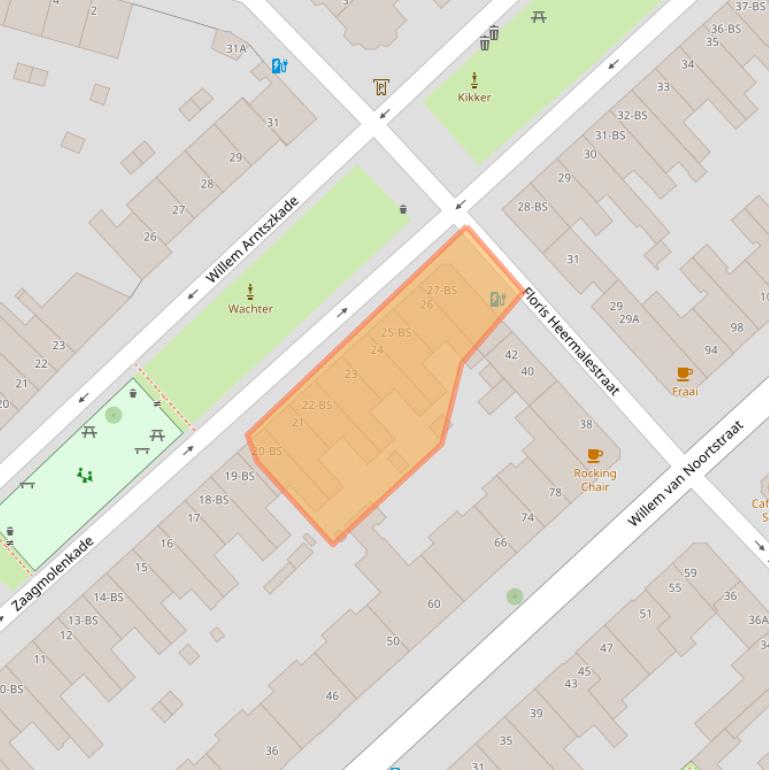 Kaart van postcodegebied 3515AC.