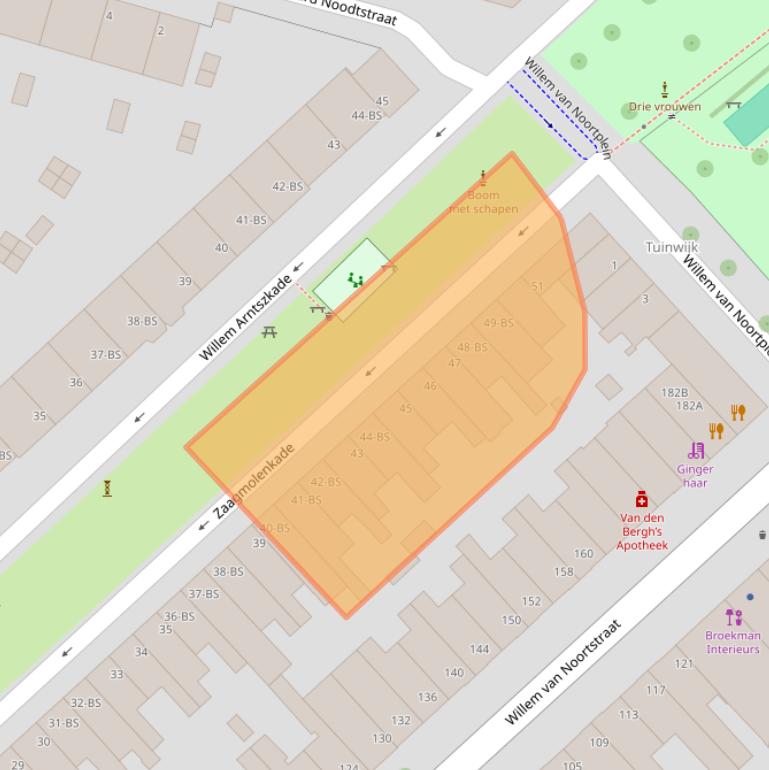 Kaart van postcodegebied 3515AE.