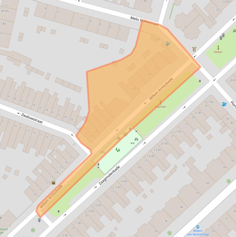 Kaart van postcodegebied 3515AH.