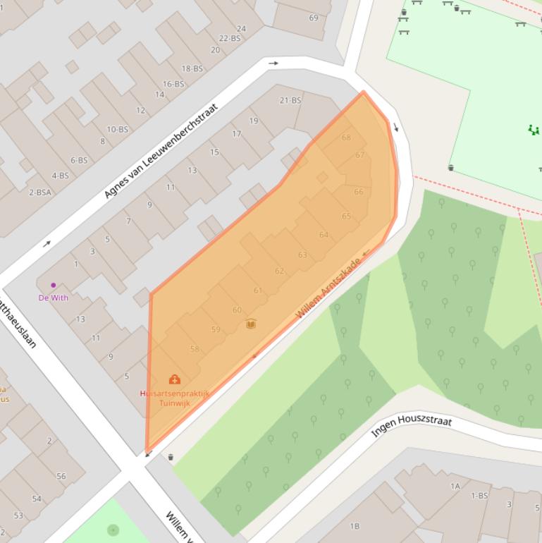 Kaart van postcodegebied 3515AL.