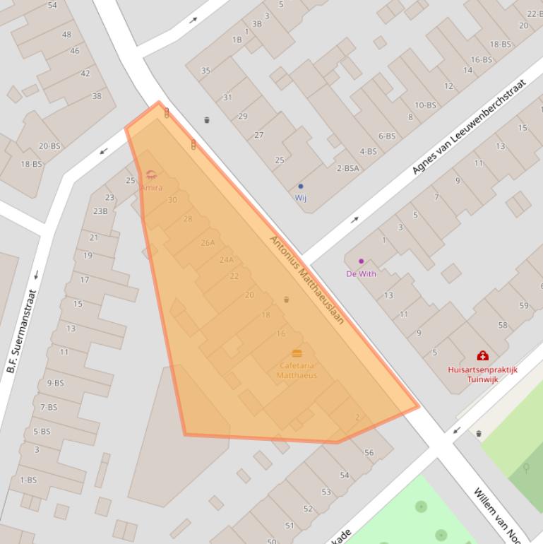 Kaart van postcodegebied 3515AS.