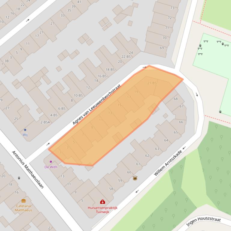 Kaart van postcodegebied 3515AX.