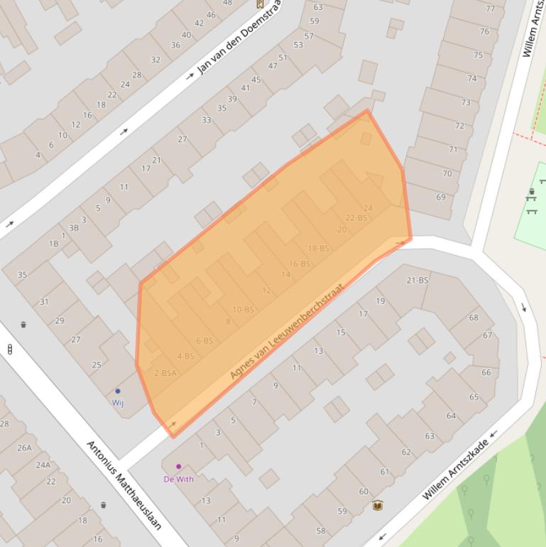 Kaart van postcodegebied 3515AZ.