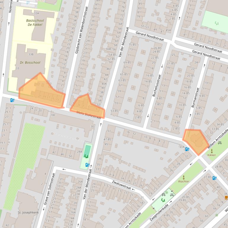 Kaart van postcodegebied 3515BN.