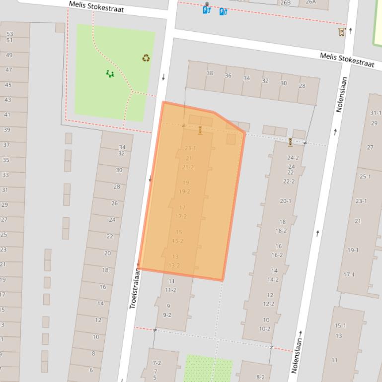 Kaart van postcodegebied 3515CB.