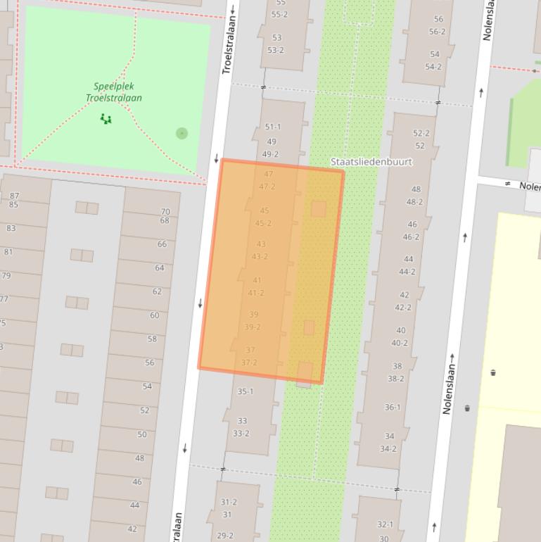 Kaart van postcodegebied 3515CD.