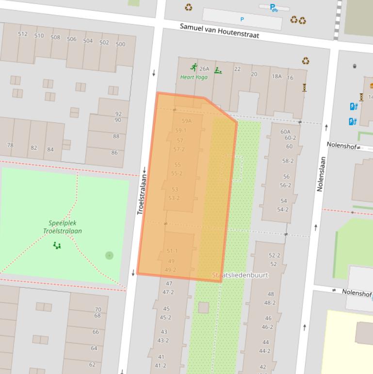 Kaart van postcodegebied 3515CE.