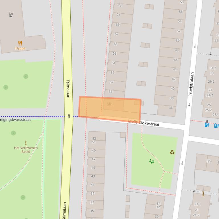 Kaart van postcodegebied 3515CM.