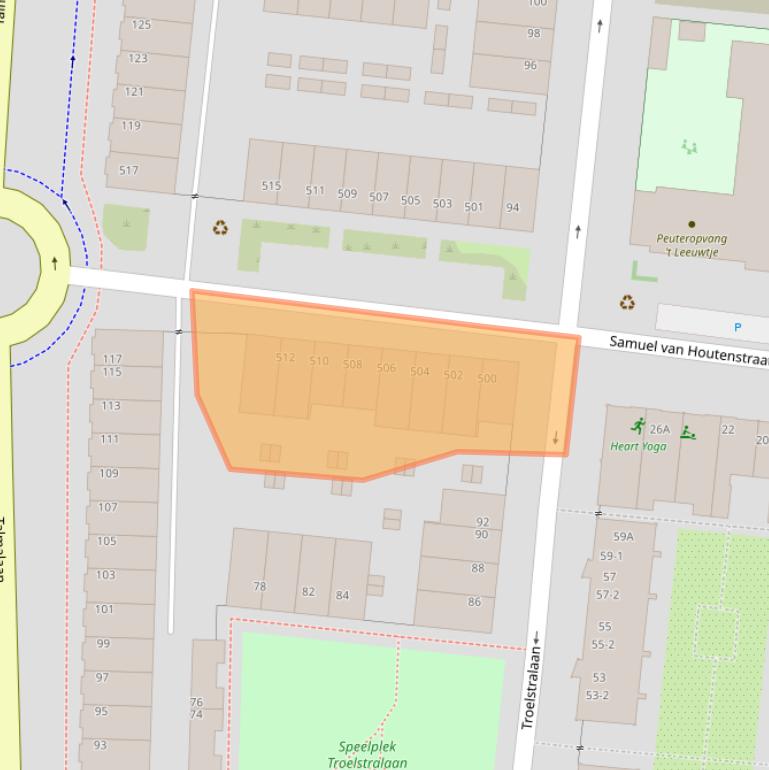 Kaart van postcodegebied 3515CV.