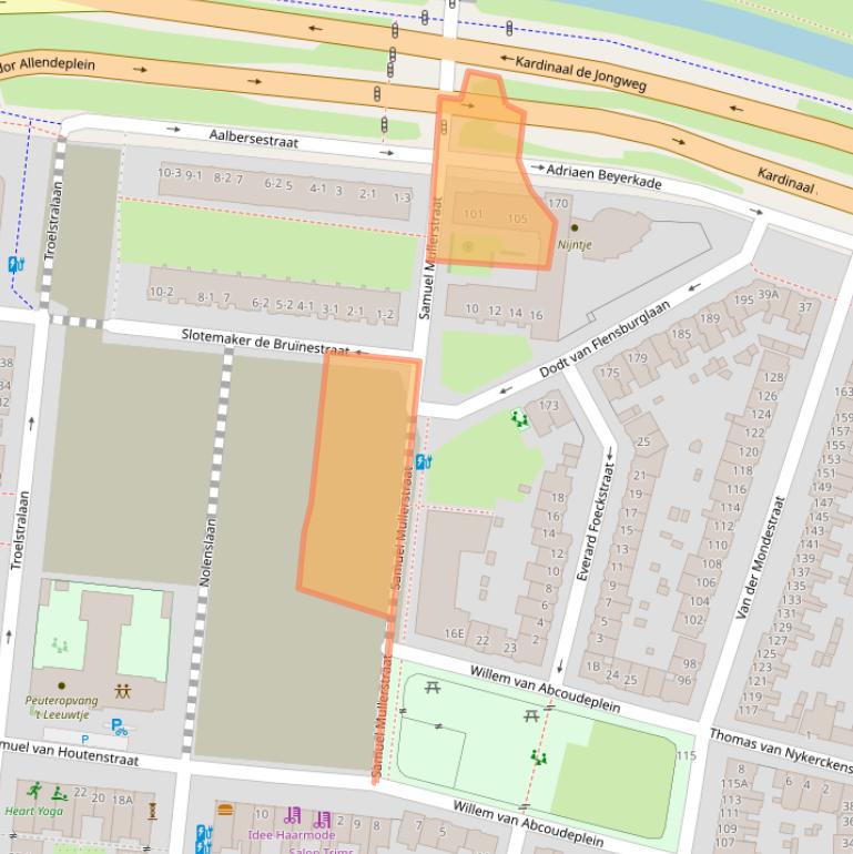 Kaart van postcodegebied 3515EC.