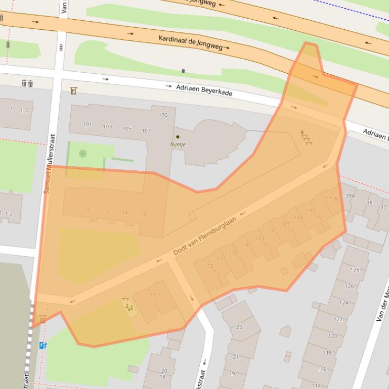 Kaart van postcodegebied 3515EE.