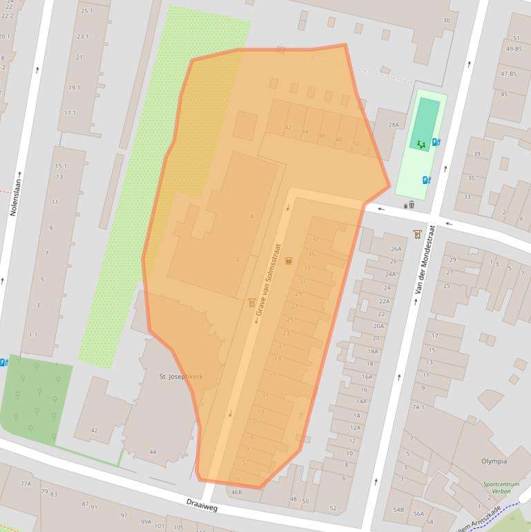 Kaart van postcodegebied 3515EN.