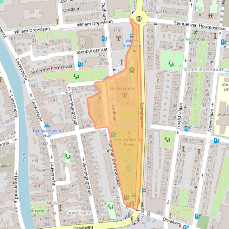 Kaart van postcodegebied 3515ET.