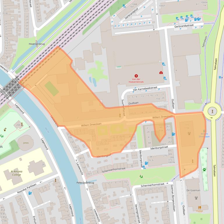 Kaart van postcodegebied 3515GB.