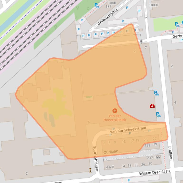 Kaart van postcodegebied 3515GC.