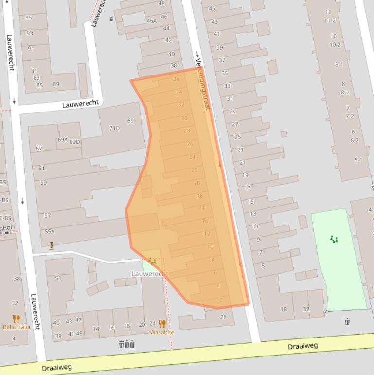 Kaart van postcodegebied 3515GJ.