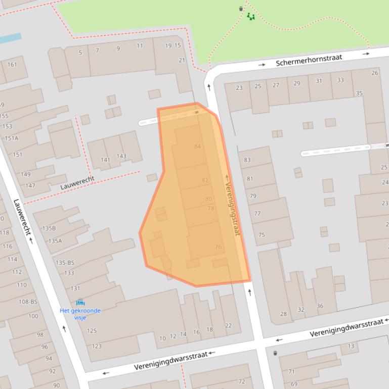 Kaart van postcodegebied 3515GL.