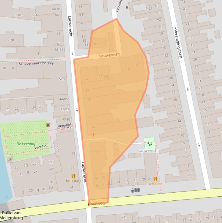 Kaart van postcodegebied 3515GN.