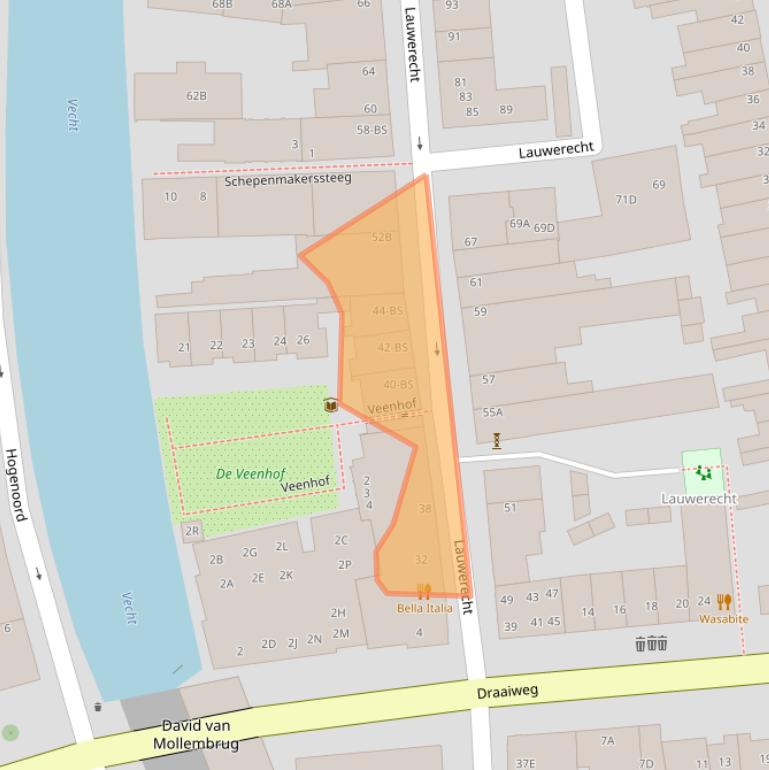 Kaart van postcodegebied 3515GS.