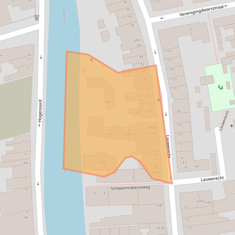 Kaart van postcodegebied 3515GT.