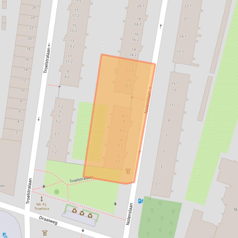 Kaart van postcodegebied 3515VE.