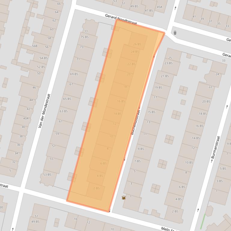 Kaart van postcodegebied 3515VR.