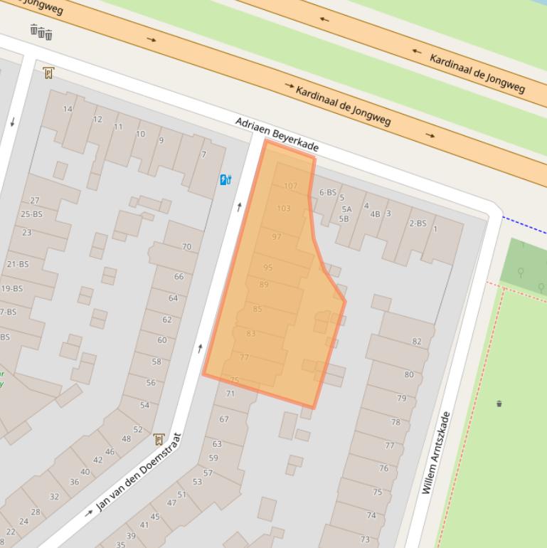 Kaart van postcodegebied 3515XP.