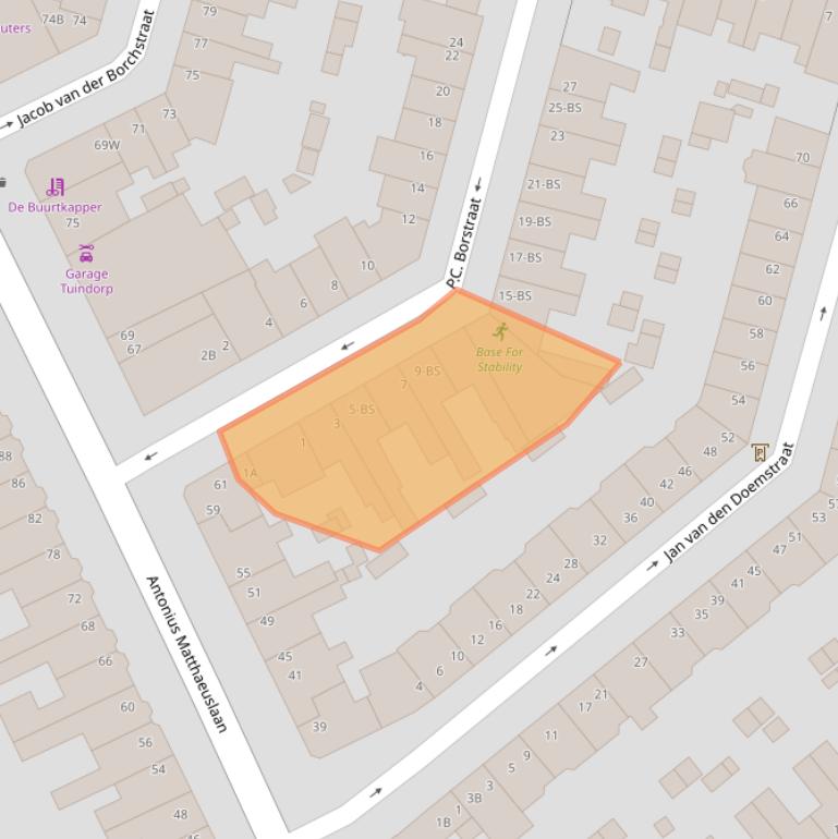 Kaart van postcodegebied 3515XW.