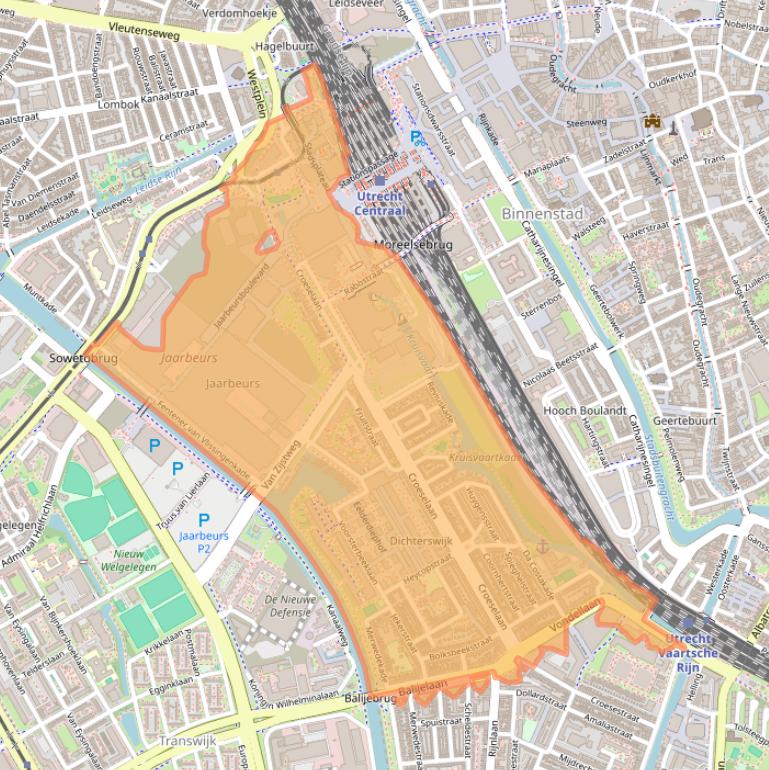 Kaart van postcodegebied 3521.