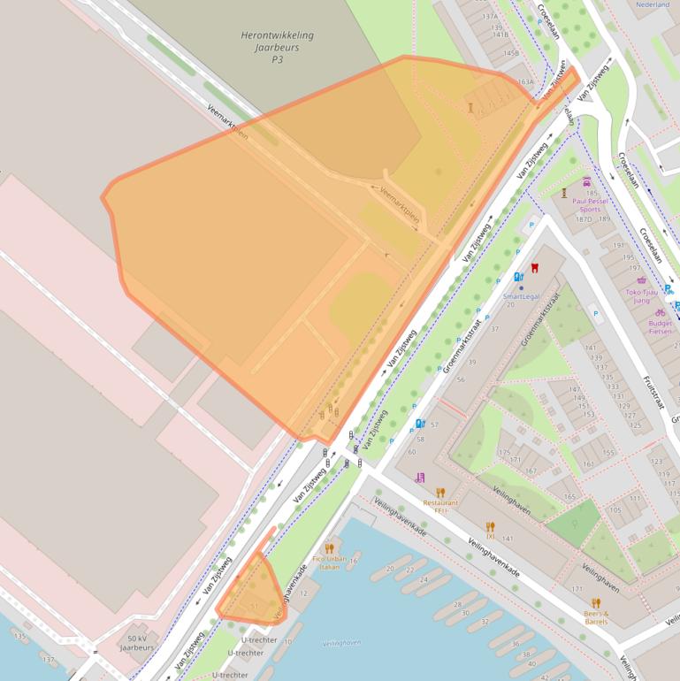 Kaart van postcodegebied 3521AB.