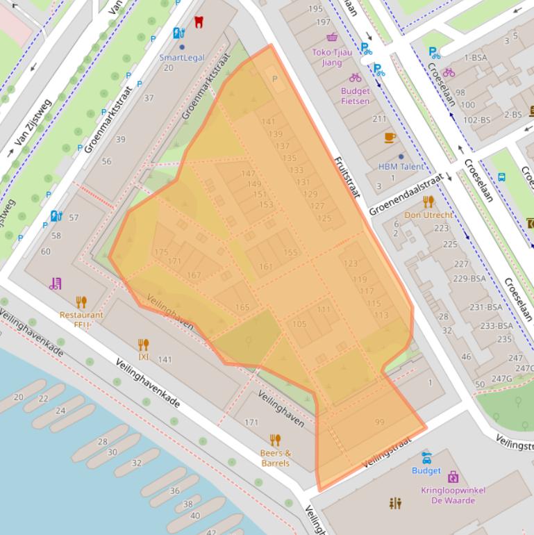 Kaart van postcodegebied 3521BE.