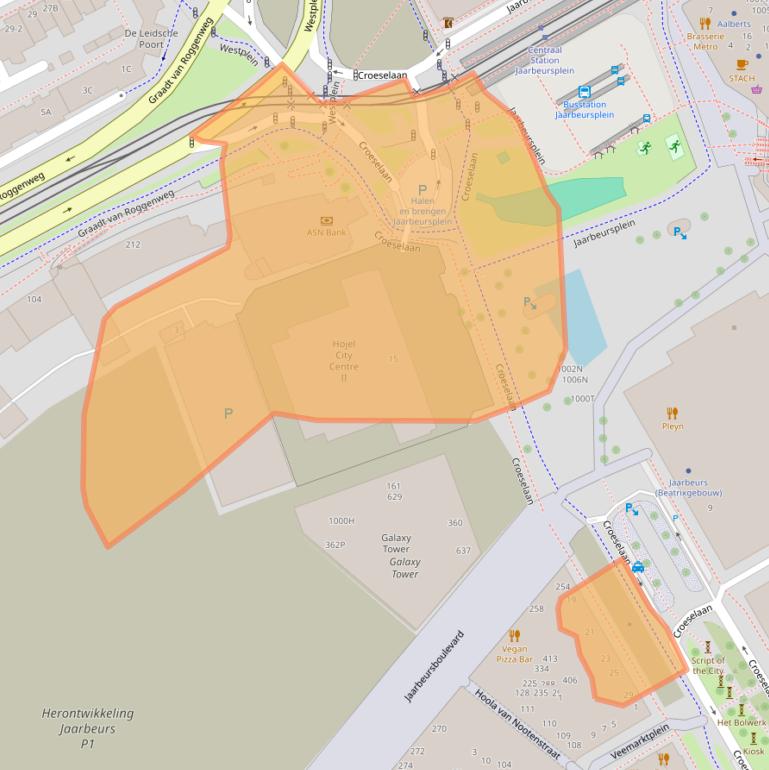 Kaart van postcodegebied 3521BJ.