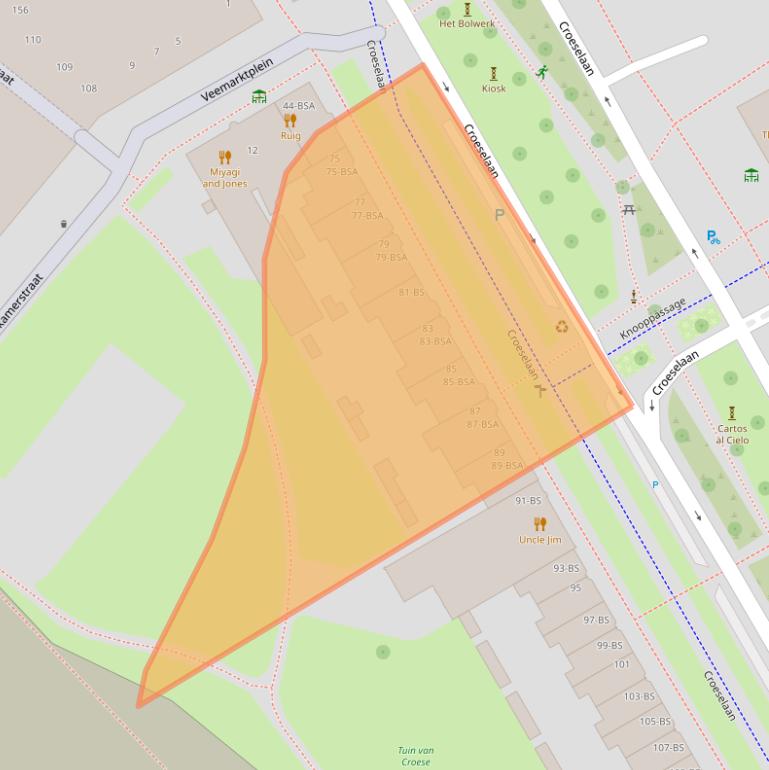 Kaart van postcodegebied 3521BK.