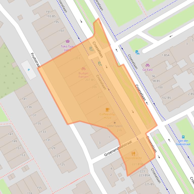 Kaart van postcodegebied 3521BN.
