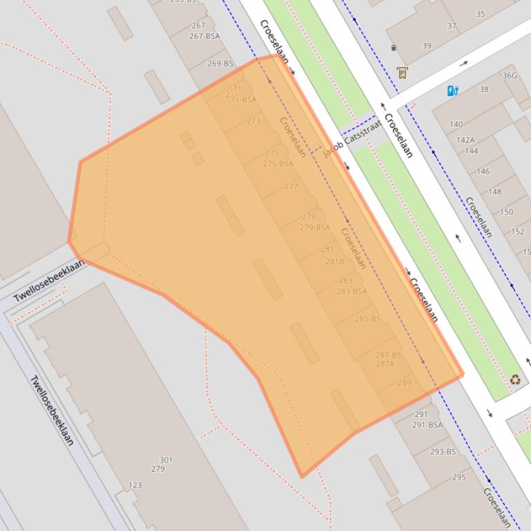 Kaart van postcodegebied 3521BS.