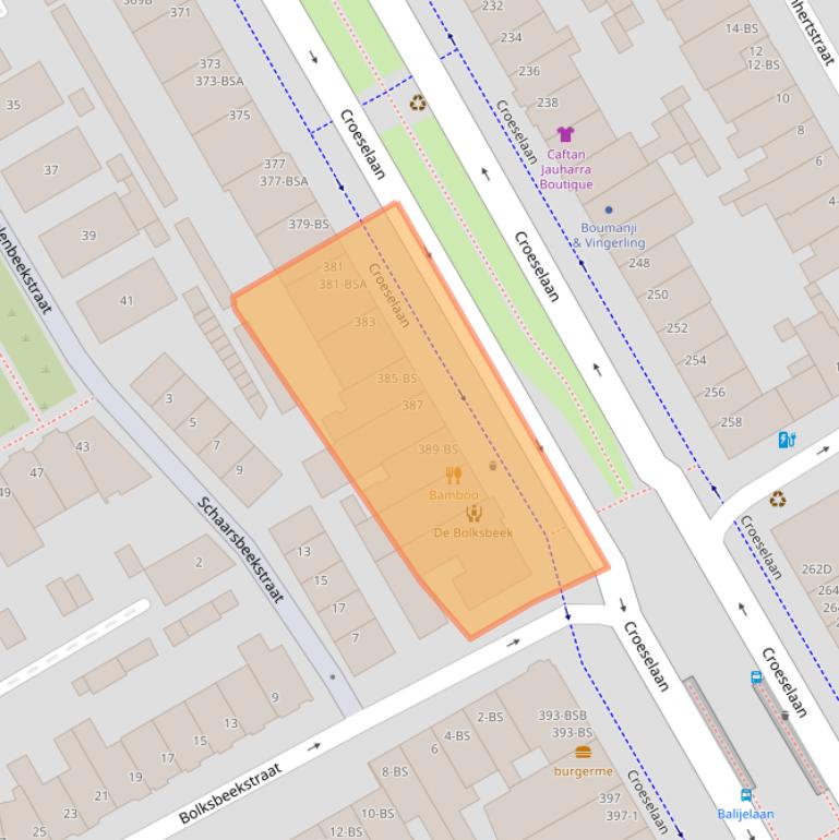 Kaart van postcodegebied 3521BX.