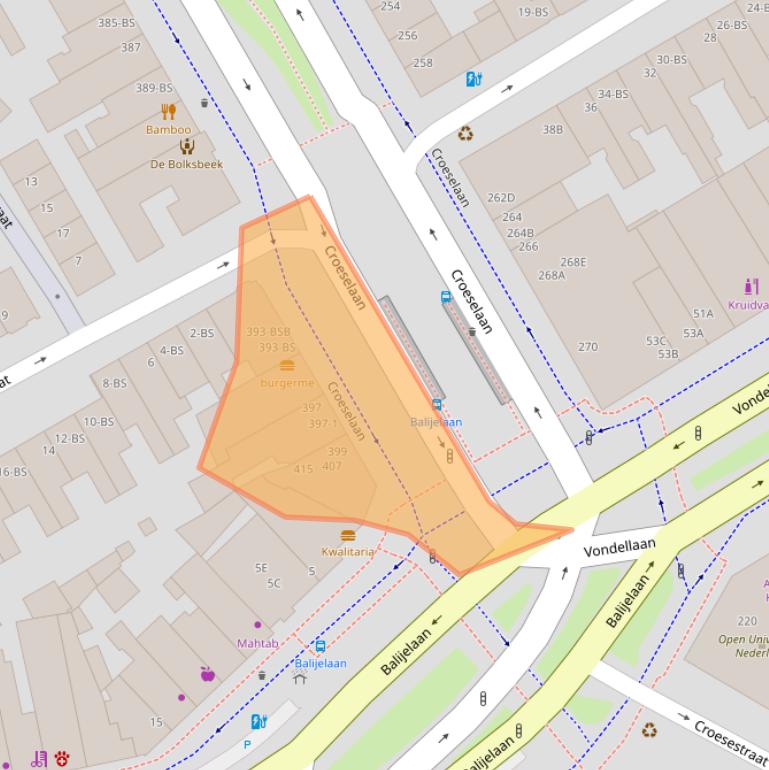 Kaart van postcodegebied 3521BZ.