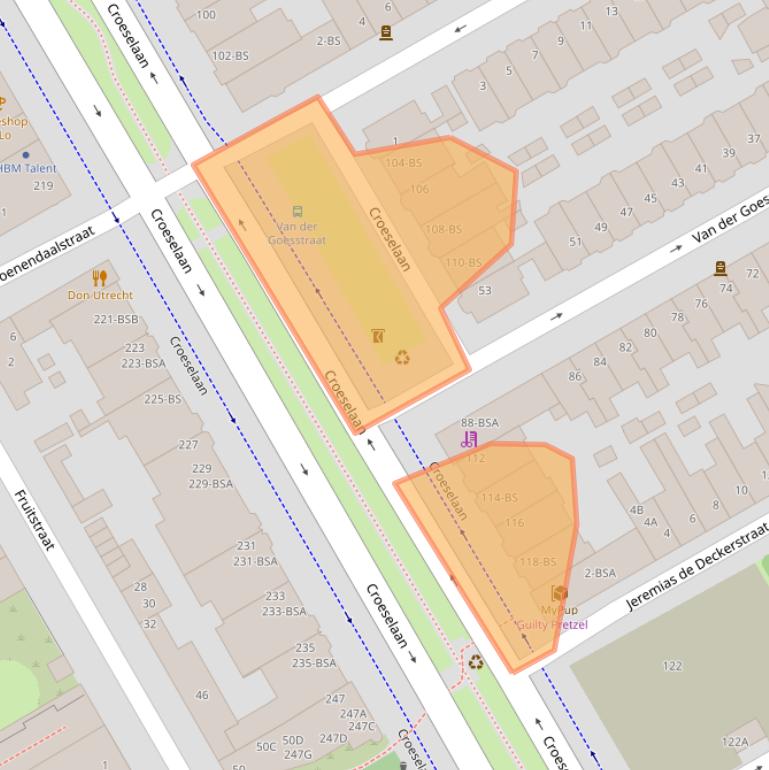 Kaart van postcodegebied 3521CD.