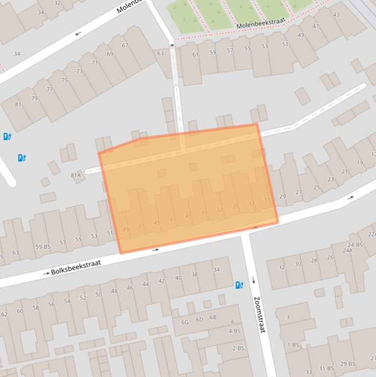 Kaart van postcodegebied 3521CN.