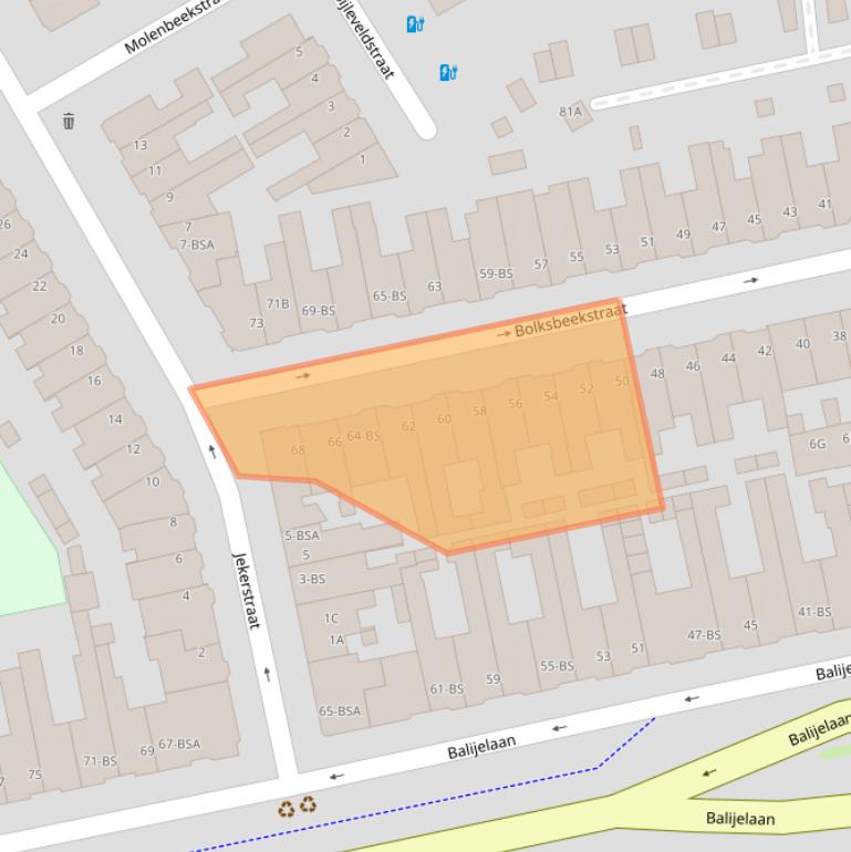 Kaart van postcodegebied 3521CV.